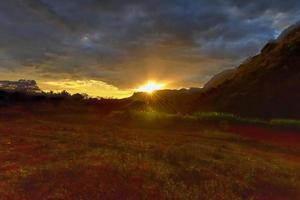 Panorama of sunset in the Vinales Valley, north of Cuba. photo