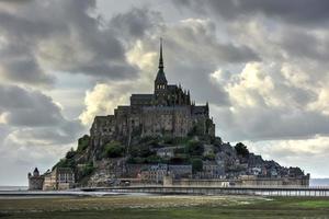 Beautiful Mont Saint-Michel cathedral on the island, Normandy, Northern France, Europe. photo