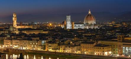 View of Florence at sunet from Piazzale Michelangelo in Italy. photo