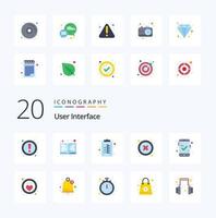 paquete de iconos de color plano de interfaz de usuario de 20 como eliminación de usuario de lista de verificación aprobada de acceso móvil vector