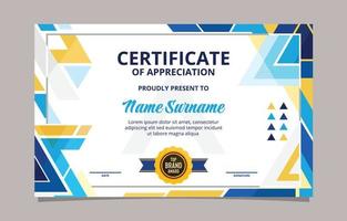 Flat Modern Certificate Template Design vector