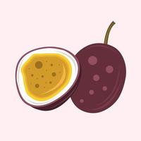 ilustración de vector de fruta de la pasión fresca para diseño gráfico y elemento decorativo