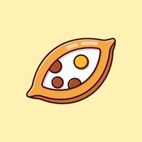 Pide food cartoon vector icon illustration