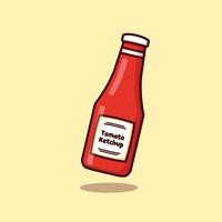 ilustración de icono de vector de dibujos animados de ketchup de salsa de tomate