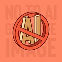 No to ai generate image concept art vector