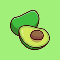 ilustración plana de icono de vector de dibujos animados de aguacate