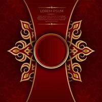 Red luxury background  with mandala ornament vector