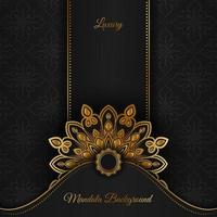 Black luxury background, with mandala ornament vector