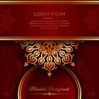 Red luxury background  with mandala ornament vector