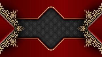 Red luxury background  with mandala ornament vector