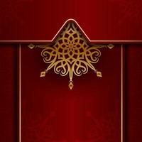 Red luxury background  with mandala ornament vector