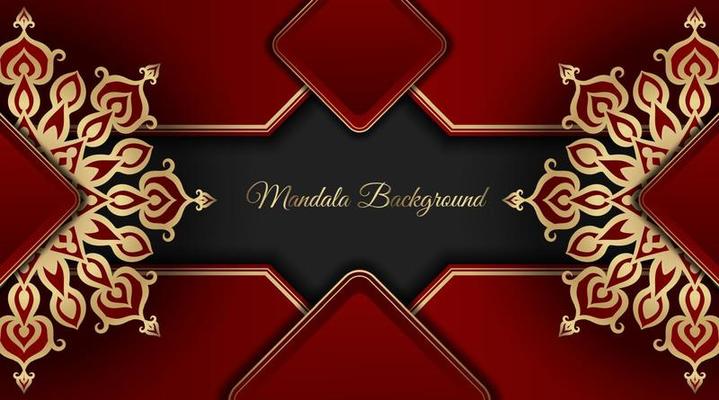 Red luxury background with mandala ornament 16103247 Vector Art at Vecteezy
