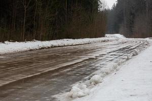 Icy Graveled Country Road photo