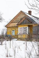 Latvian rural village landscape in Latgale in winter photo