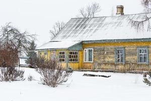 Latvian rural village landscape in Latgale in winter photo