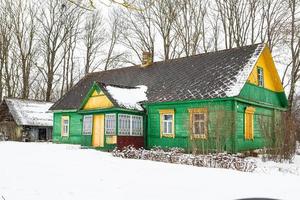 Latvian rural village landscape in Latgale in winter photo