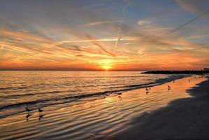 Coney Island Beach at Sunset. photo