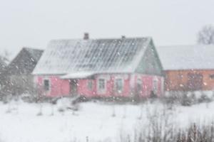 Latvian rural village landscape in Latgale in winter photo