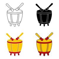 Chinese Drum in flat style isolated vector