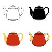 Teapot in flat style isolated vector