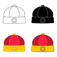 Chinese Hat in flat style isolated vector
