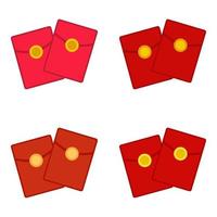 Red Envelope in flat style isolated vector