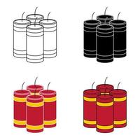 Firecracker in flat style isolated vector