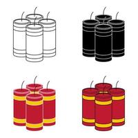 Firecracker in flat style isolated vector