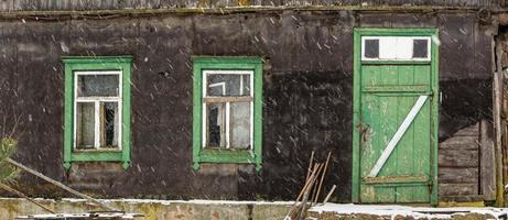 Latvian rural village landscape in Latgale in winter photo