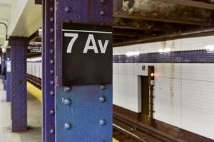 New York City - January 24, 2016 -  Seventh Avenue subway station in New York City. photo