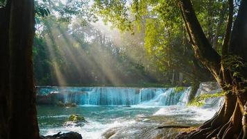 Waterfall Beautiful waterfall in the middle of the forest, Namtok Chet Sao Noi National Park photo