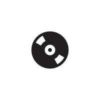 Vinyl disk record music logo vector icon illustration