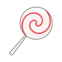 Candy cane. Christmas Mint candy red isolated. lollipop Peppermint stick sweetness for new year vector