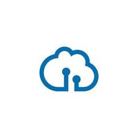 ilustración de plantilla de logotipo de tecnología de nube de vector