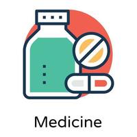 Trendy Medicine Jar vector