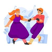 Couple Dancing Indoor Concept vector