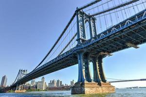 View of the Manhattan Bridge as seen from the East Side of Manhattan, New York. photo
