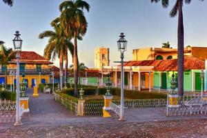 Plaza Mayor in the center of Trinidad, Cuba, a UNESCO world heritage site. photo