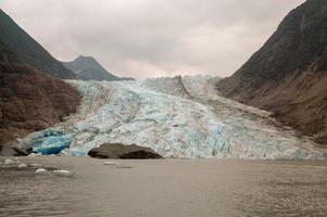 glaciar davidson cerca del punto del glaciar en el sureste de alaska foto