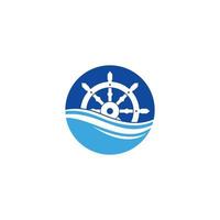 ship steering logo vector icon illustration template