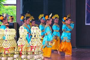 Jakarta, Indonesia in November 2022. Young children ranging from kindergarten to elementary school are taking part in the National Archipelago dance competition. photo