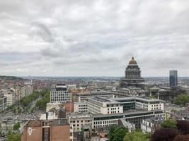 Aerial view of the Brussels city skyline in Belgium. photo