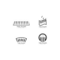 Piano logo template vector icon illustration