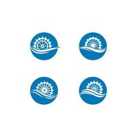 Water mill logo vector icon concept illustration