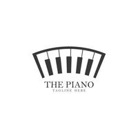 Ilustración de icono de vector de plantilla de logotipo de piano