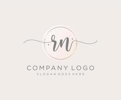 Initial RN feminine logo. Usable for Nature, Salon, Spa, Cosmetic and Beauty Logos. Flat Vector Logo Design Template Element.