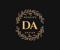 colección de logotipos de monograma de boda con letras iniciales da, plantillas florales y minimalistas modernas dibujadas a mano para tarjetas de invitación, guardar la fecha, identidad elegante para restaurante, boutique, café en vector