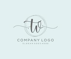 logotipo femenino inicial de tv. utilizable para logotipos de naturaleza, salón, spa, cosmética y belleza. elemento de plantilla de diseño de logotipo de vector plano.