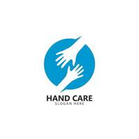 Hand symbol community care logo vector illustration