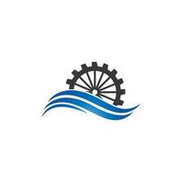 Water mill logo vector icon concept illustration